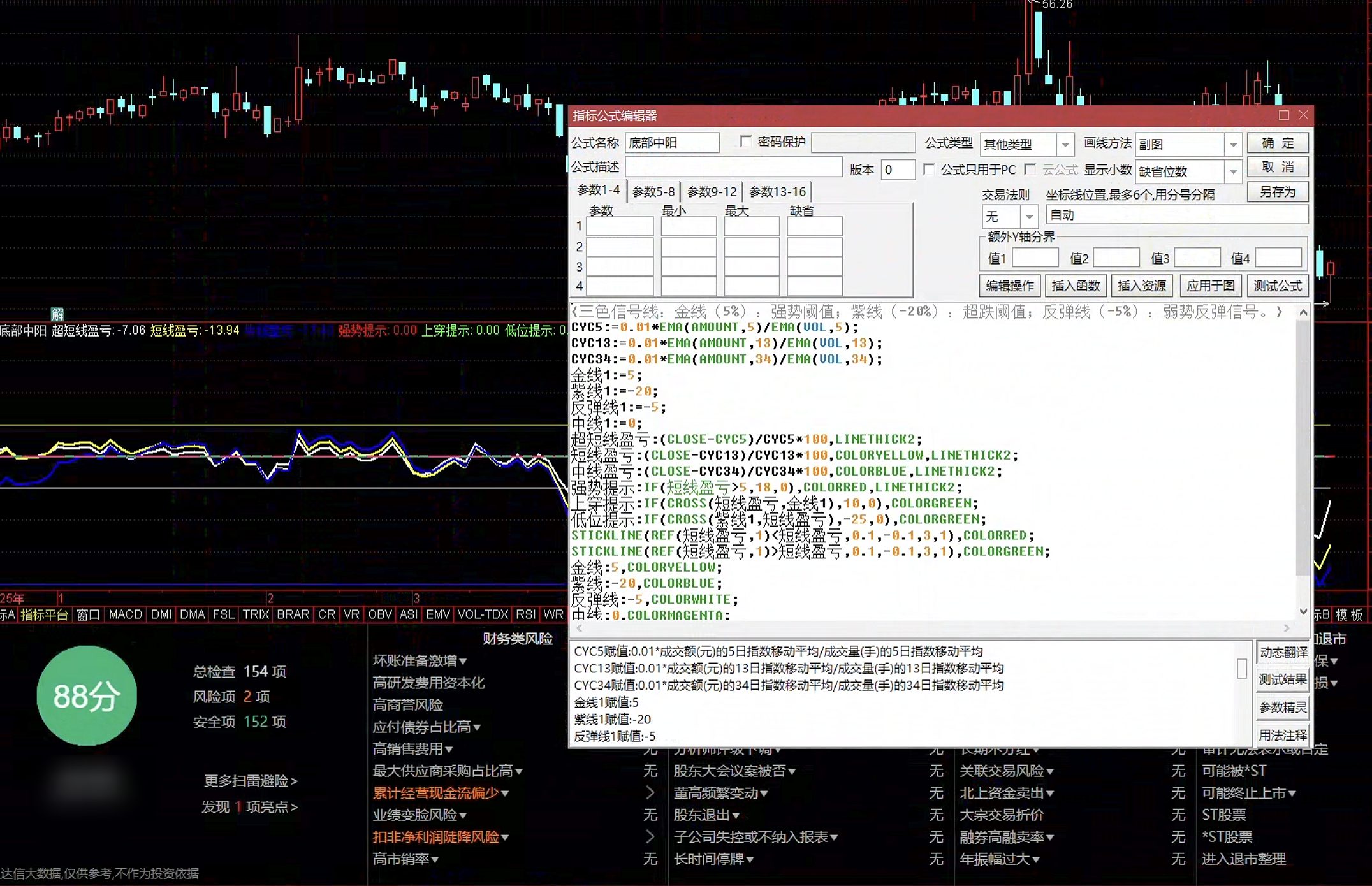 通达信底部中阳指标公式指标效果图
