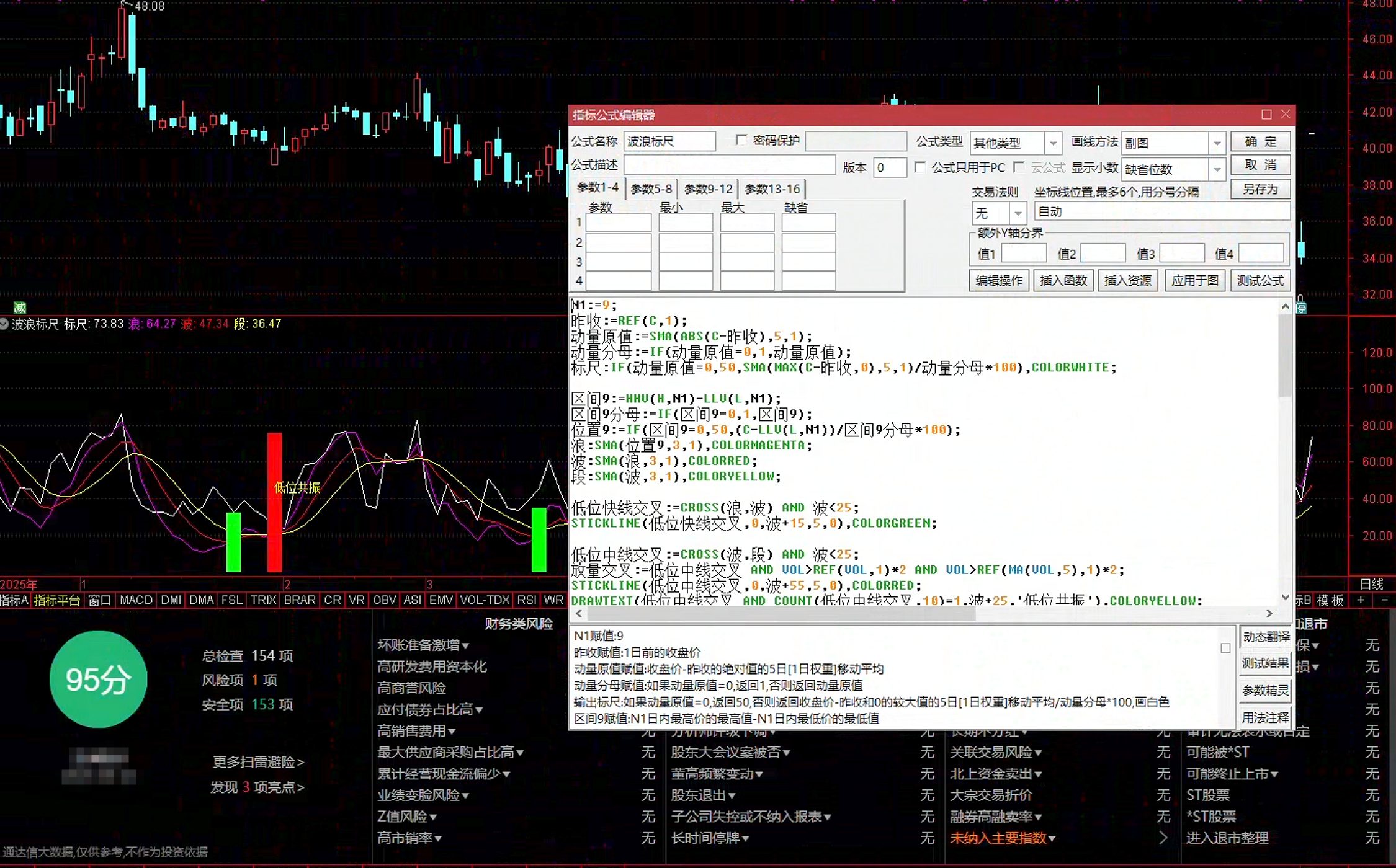通达信波浪标尺指标公式指标效果图