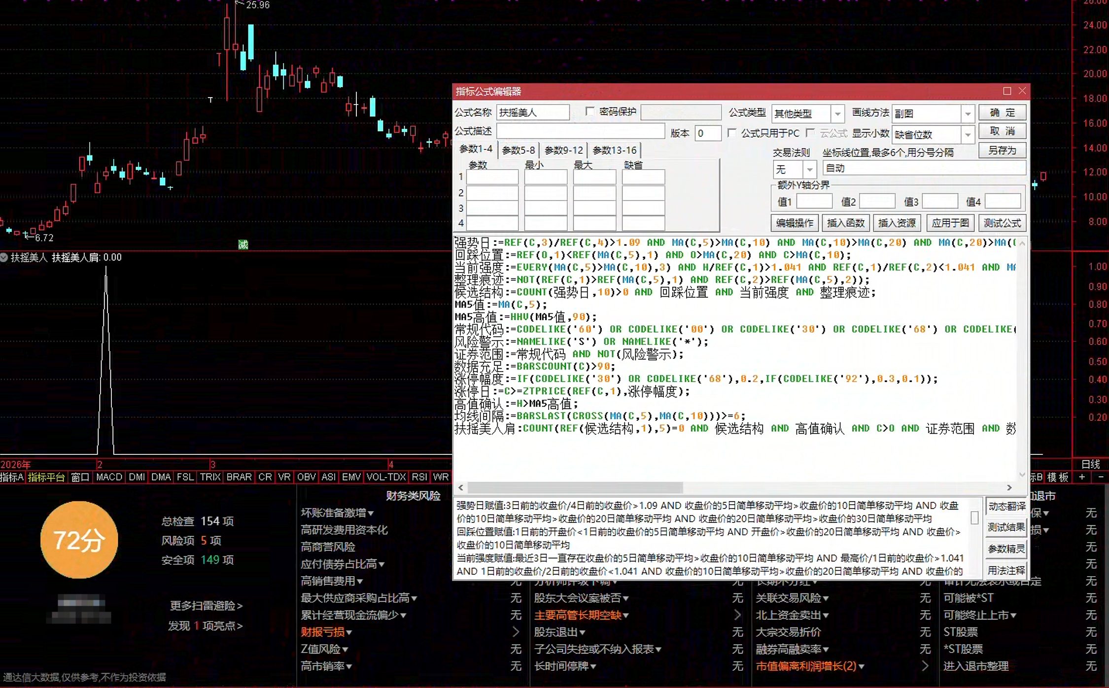 通达信扶摇美人肩选股指标公式指标效果图