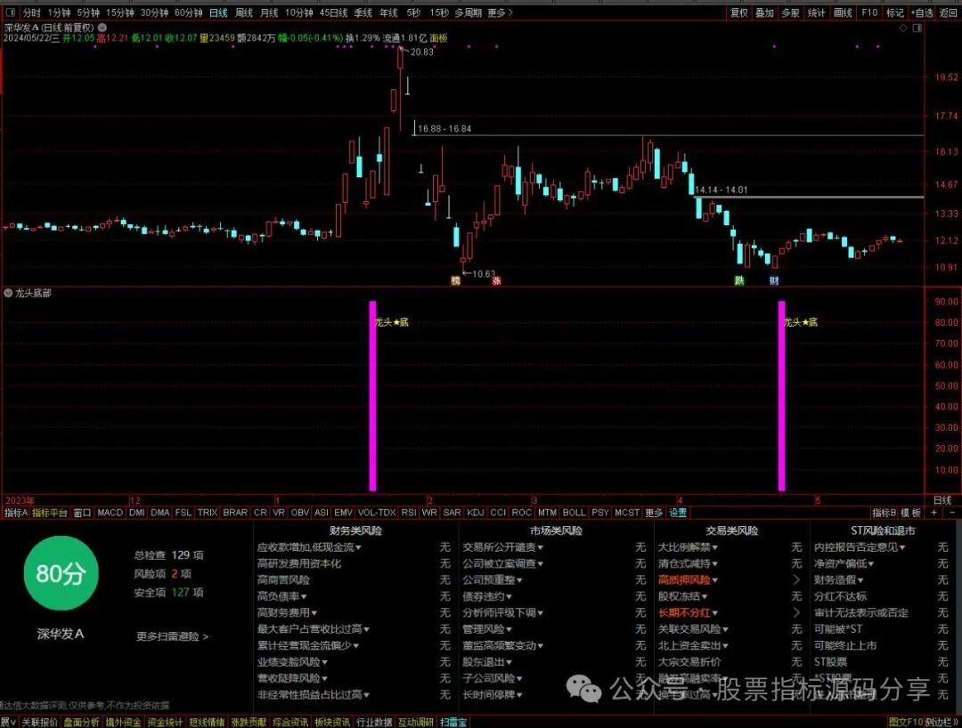 通达信龙头底部指标公式源码指标效果图