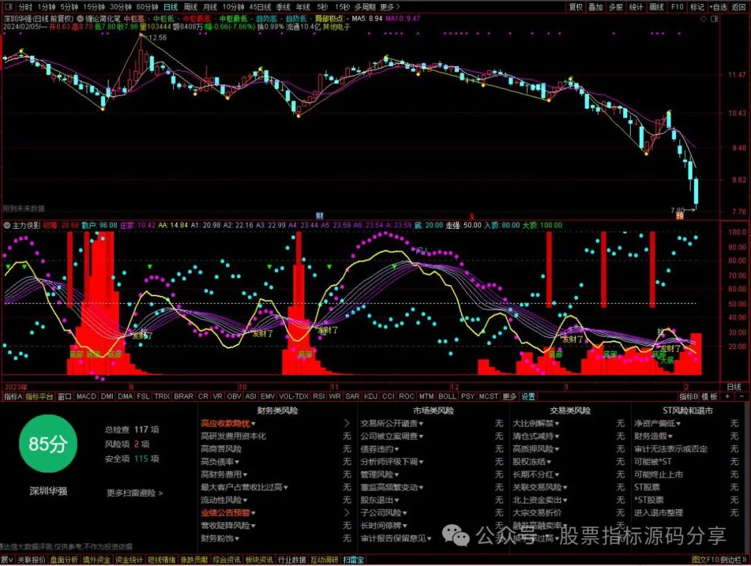 通达信主力侠影指标公式源码指标效果图