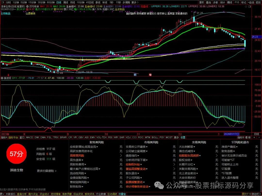 通达信双均布林主图指标公式源码指标效果图